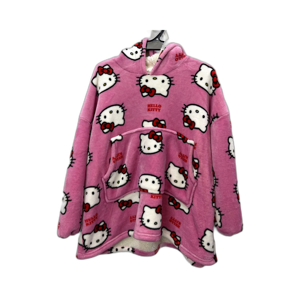 Girls' Hello Kitty Fleece Pullover Hoodie in Pink for Sizes 4-6