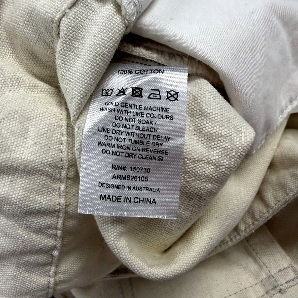 Arvust Mens Studio Carpenter Pant Cotton Canvas Utility Workwear Cream Sz XL NEW