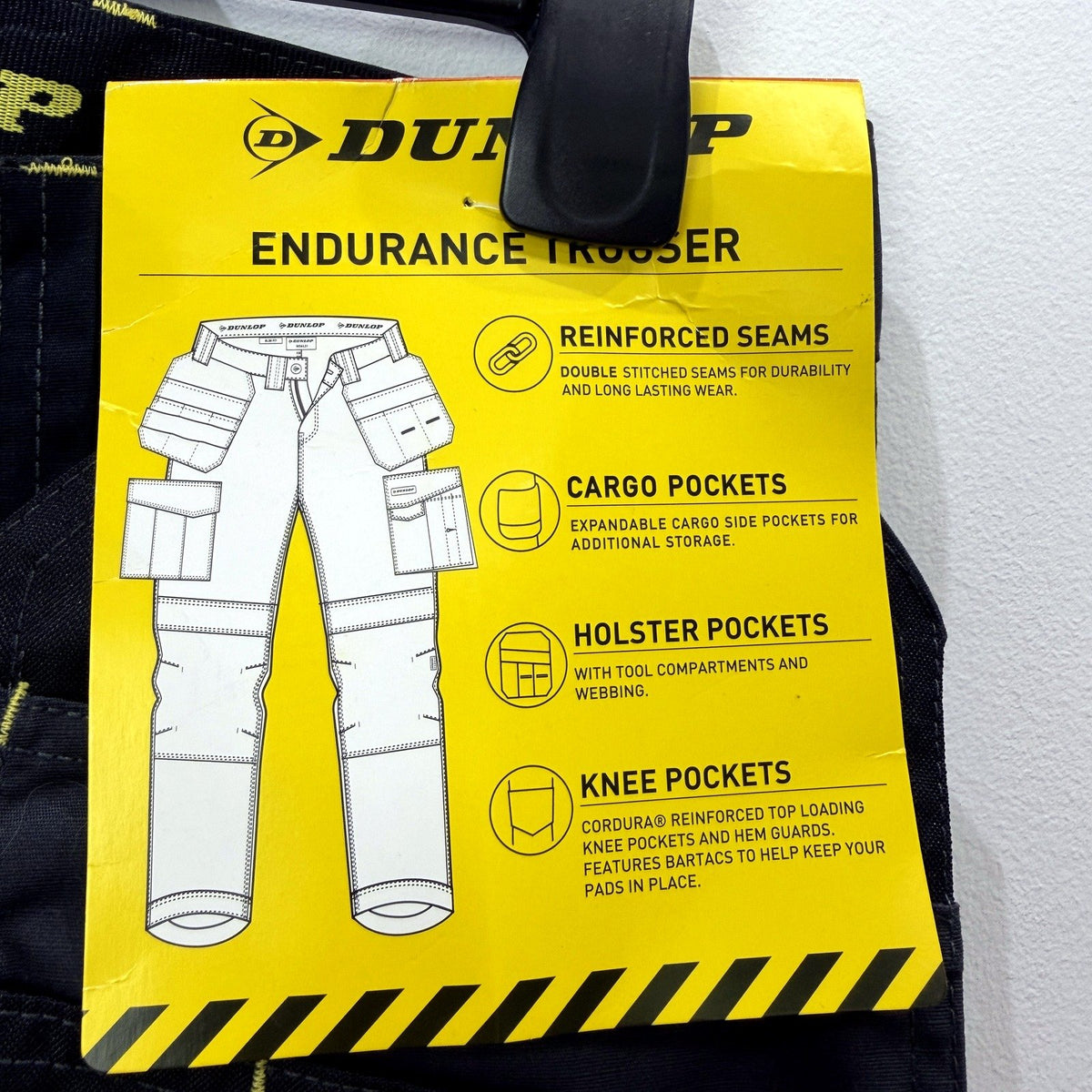 Dunlop Mens Endurance Work Trousers Black Utility Size Sz 30W/L31 NEW