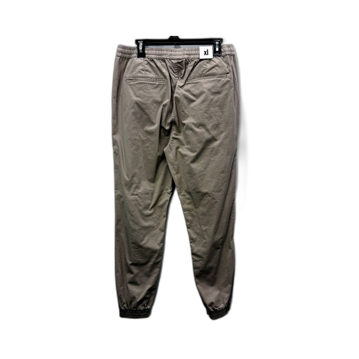 Kenji Mens Tapered Jogger Pants with Elastic Waist in Stone, Size XL NEW