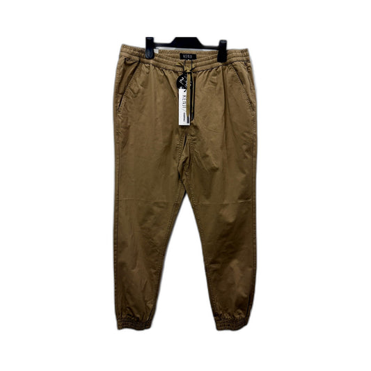 Kenji Mens Cotton Jogger Pants with Elastic Waist and Drawstring, Sand XL NEW