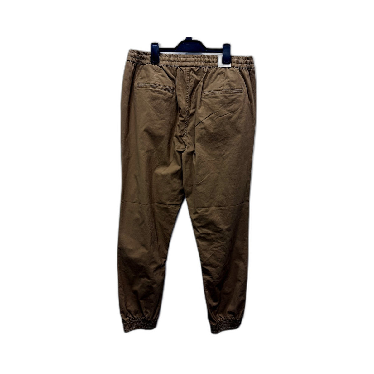 Kenji Mens Cotton Jogger Pants with Elastic Waist and Drawstring, Sand XL NEW