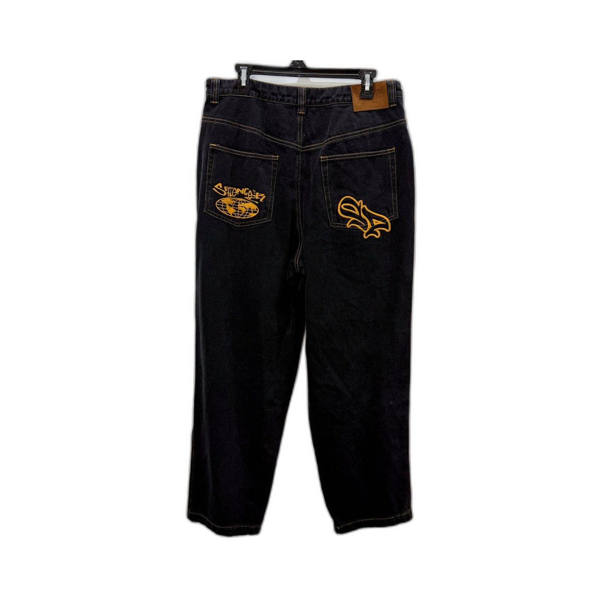 Spencer Project Mens Wide Leg Black Cotton Jeans Size 32 NEW