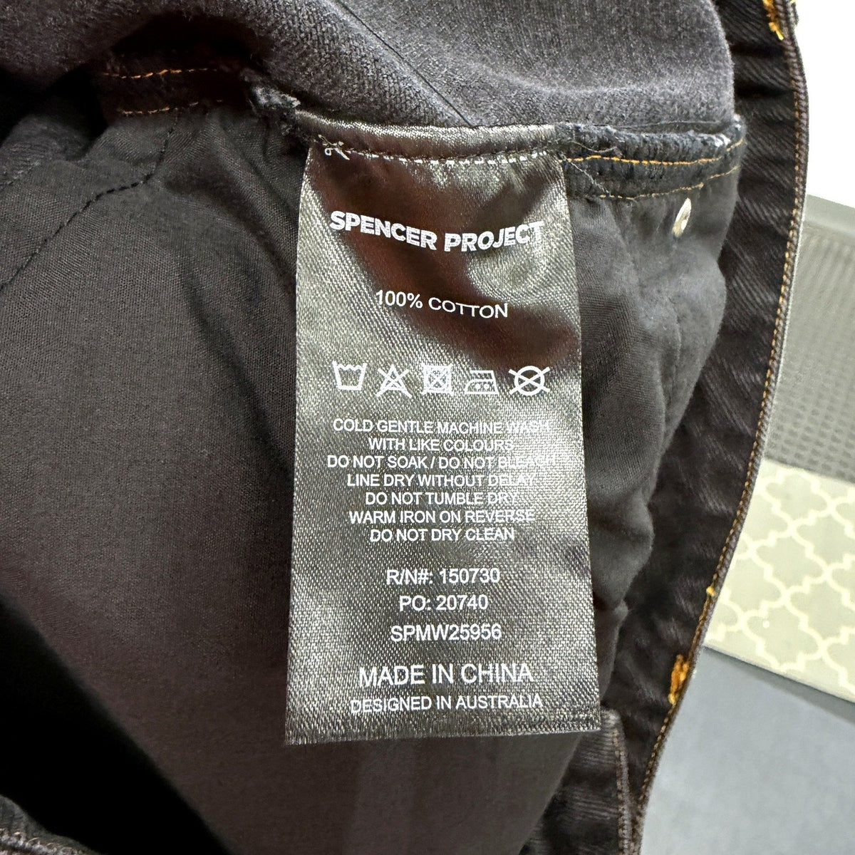 Spencer Project Mens Wide Leg Black Cotton Jeans Size 32 NEW