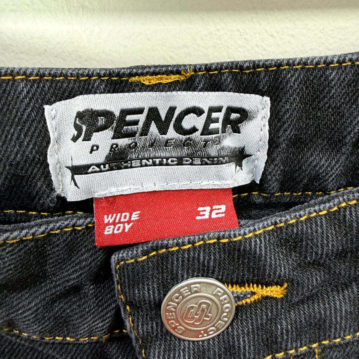 Spencer Project Mens Wide Leg Black Cotton Jeans Size 32 NEW