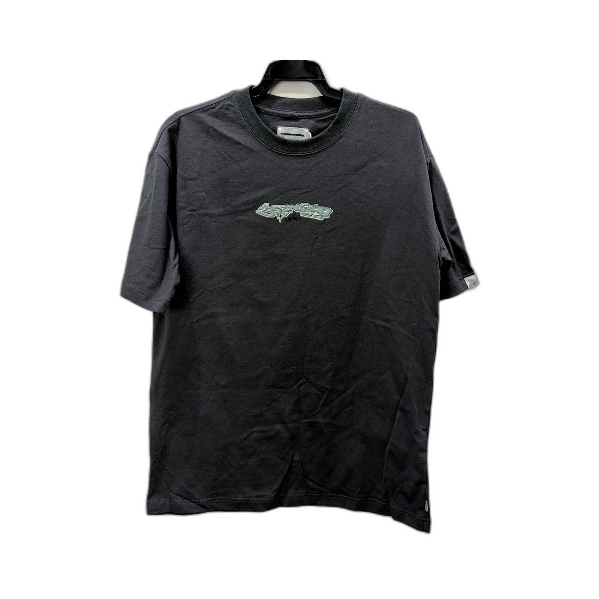 Spencer Project Mens Black Washed Cotton Sticker T-Shirt, Size S NEW