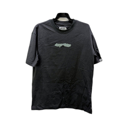 Spencer Project Mens Black Washed Cotton Sticker T-Shirt, Size S NEW