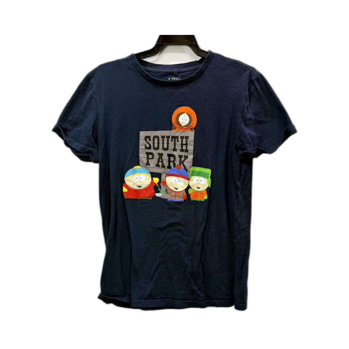 South Park Mens Navy Blue Graphic T-Shirt for Extra Small