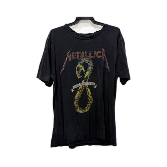 Metallica Mens Pullover Sweatshirt with Heavy Metal Band Logo in Black - Size L