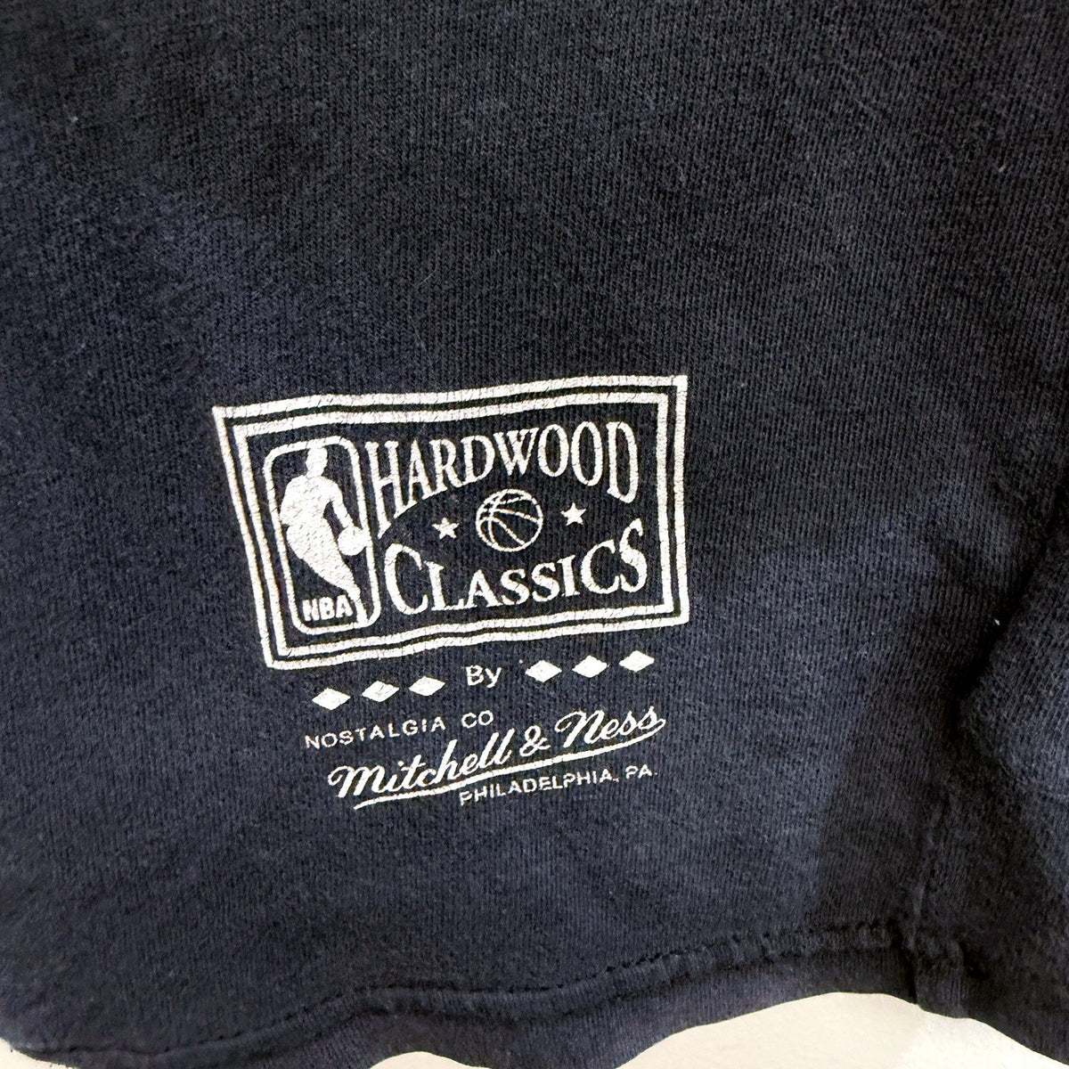 Mitchell & Basketball T-Shirt Ness Mens Vintage Retro Navy Blue Pullover Sz XL