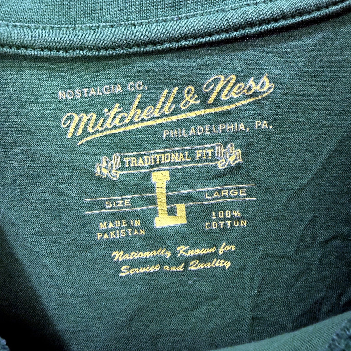 Mitchell & Ness Mens Vintage Green Basketball Pullover Sweatshirt - Large