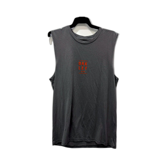 Oakley Mens Green Grey Cotton Blend Sleeveless Tank Top, Size M