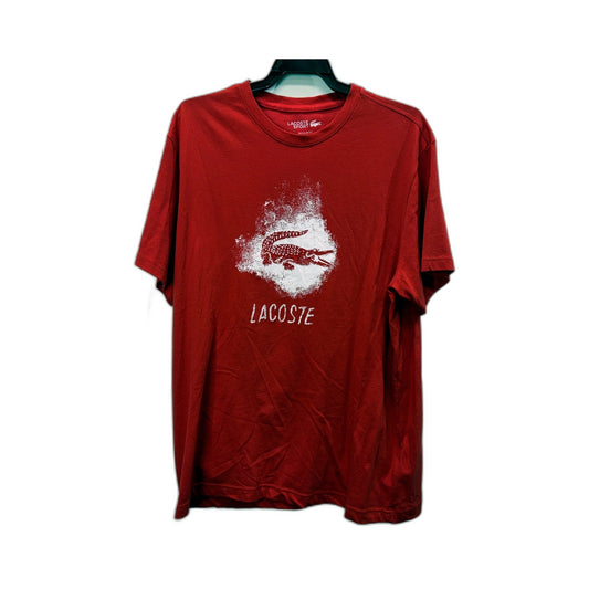Lacoste Mens Graphic T-Shirt Comfortable Pullover Sweatshirt Red Size XL