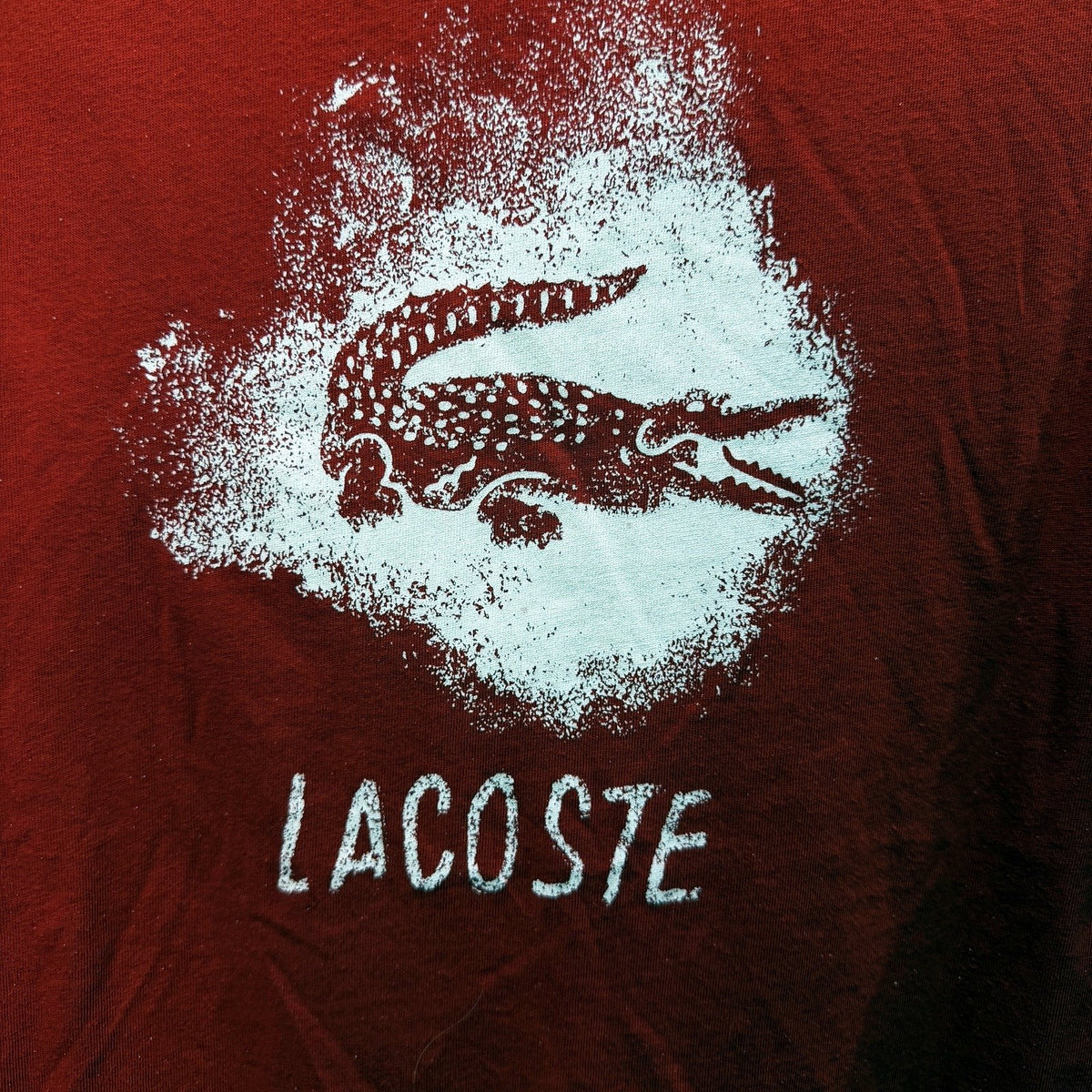 Lacoste Mens Graphic T-Shirt Comfortable Pullover Sweatshirt Red Size XL