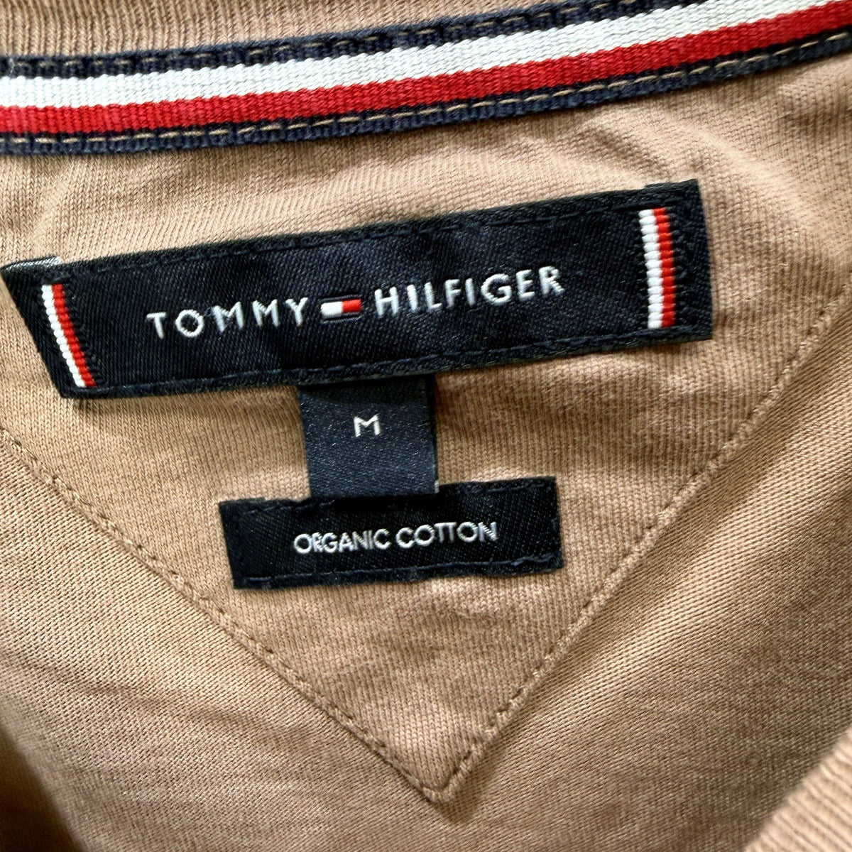 Tommy Hilfiger Womens Slim Fit Organic Cotton Crew Neck T-Shirt Brown Size M