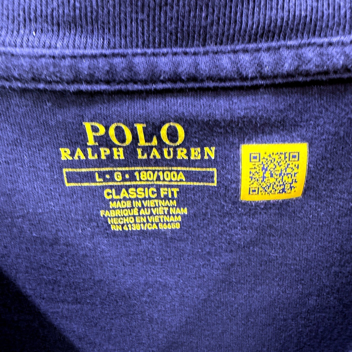 Polo Ralph Lauren Mens Classic Fit Navy Blue Cotton T-Shirt Size L