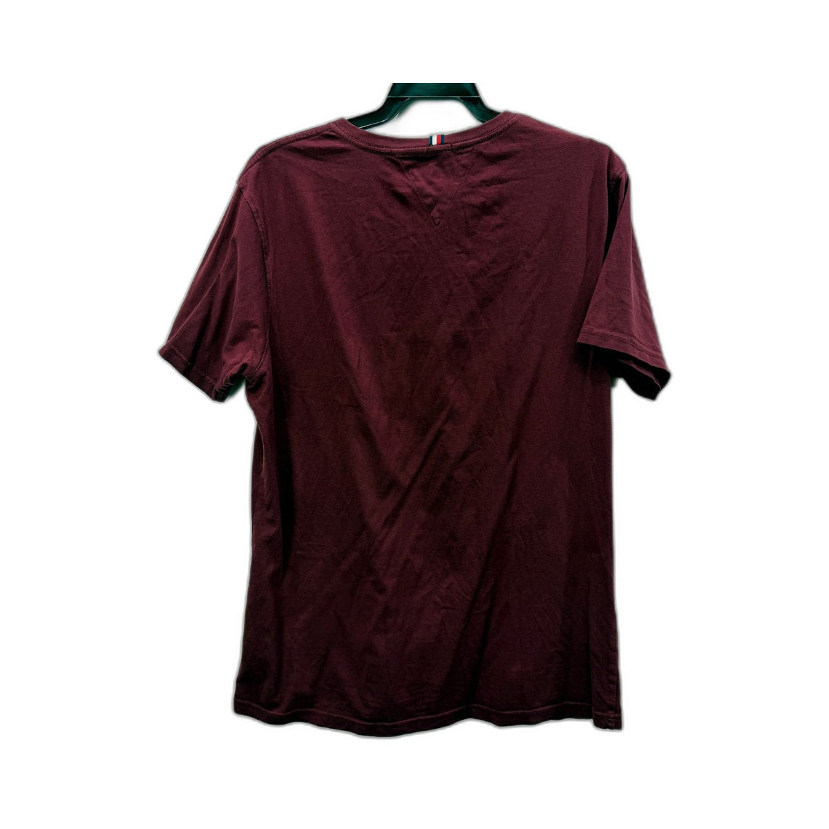 Tommy Hilfiger T-Shirt Womens Cotton Burgundy Slim Fit Size L