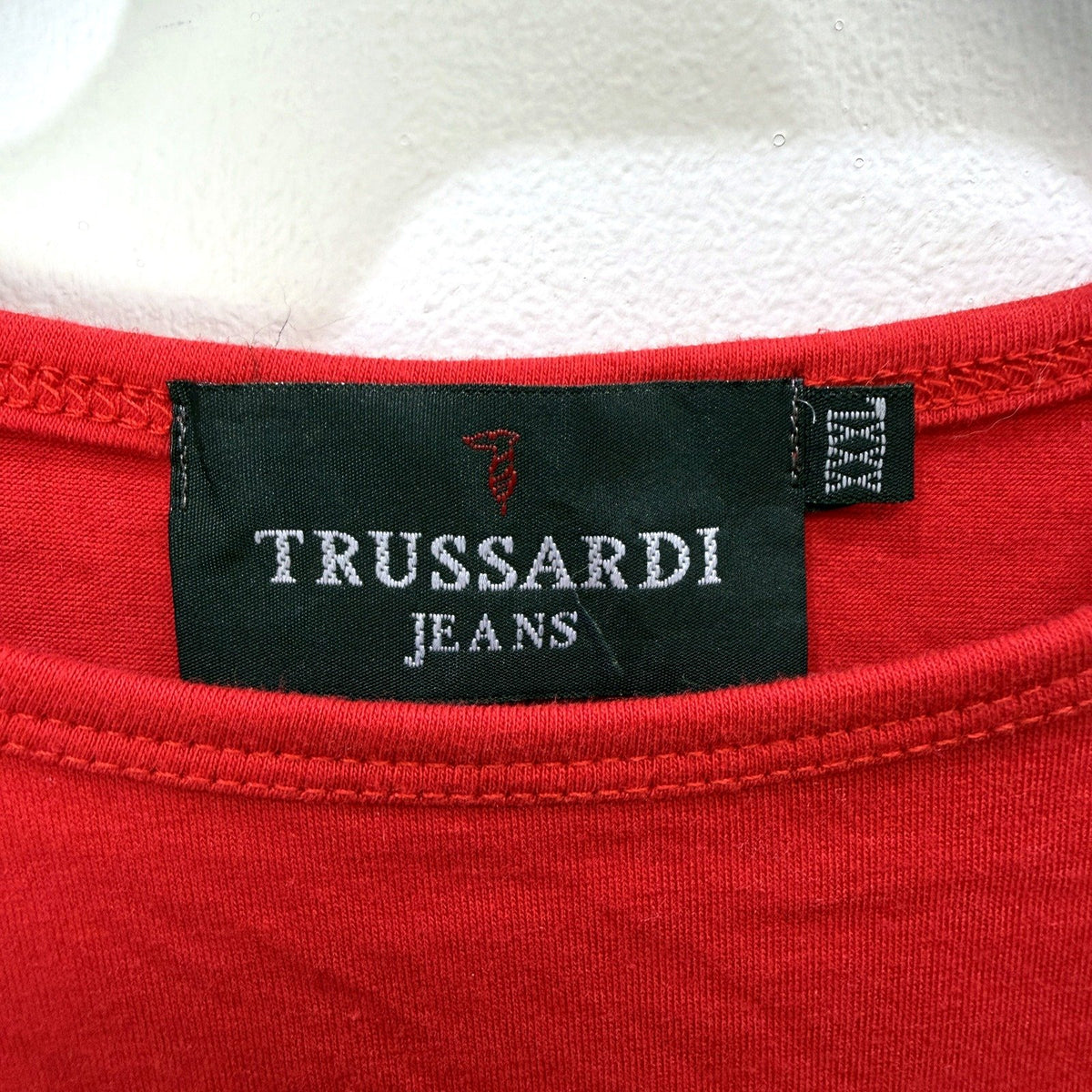 Trussardi Jeans Womens Red Graphic T-Shirt Bull Logo Vintage 3XL