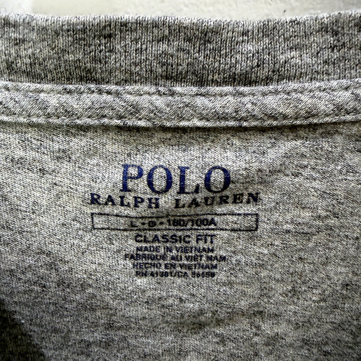 Polo Ralph Lauren Womens V-Neck T-Shirt Classic Fit Heather Gray Size L