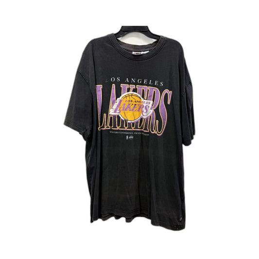 NBA Mens Lakers Vintage Graphic T-Shirt Black 2XL Basketball Size 2XL