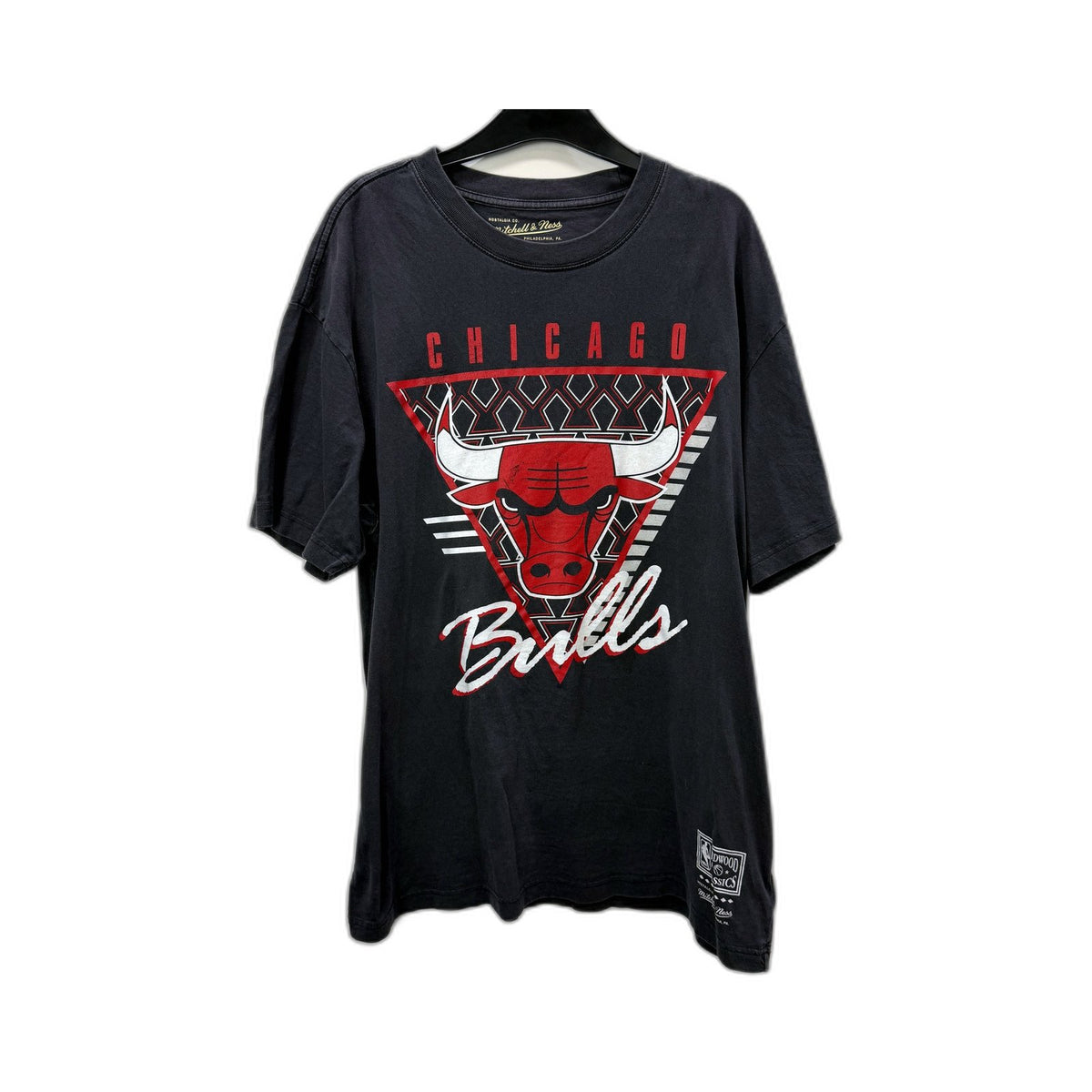 Mitchell & Ness Mens Chicago Bulls Graphic T-Shirt Black Large