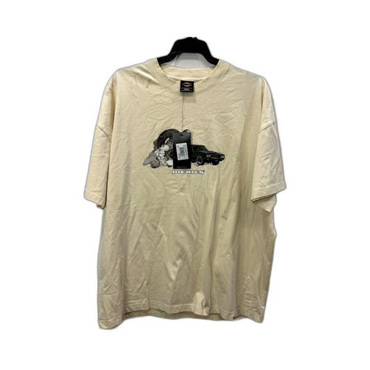 Dickies Mens Graphic T-Shirt Vintage Retro Print Cream Small NEW