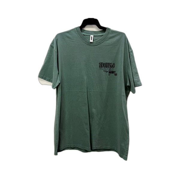 SDouble Mens Sage Green Graphic T-Shirt Vintage Streetwear by L NEW