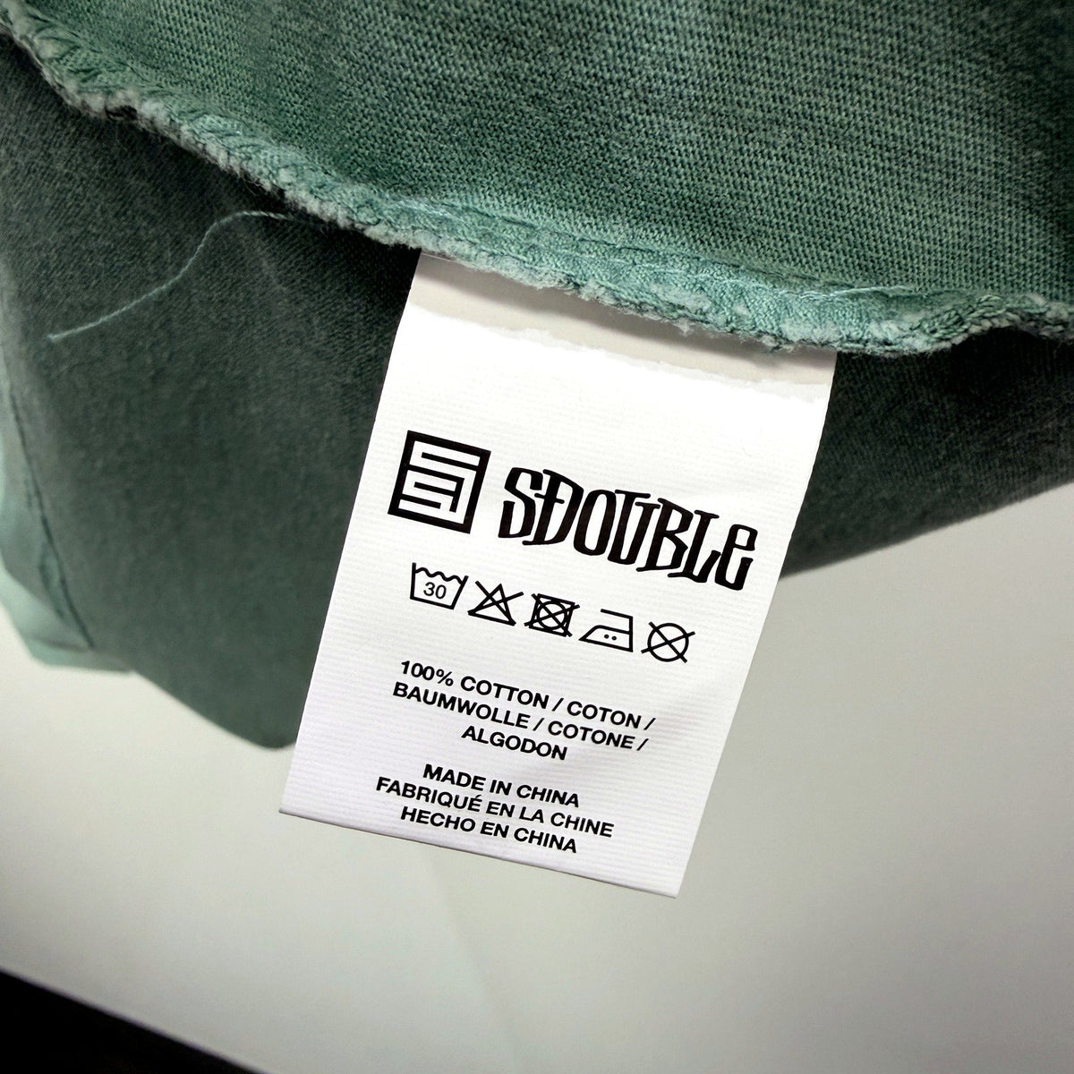 SDouble Mens Sage Green Graphic T-Shirt Vintage Streetwear by L NEW