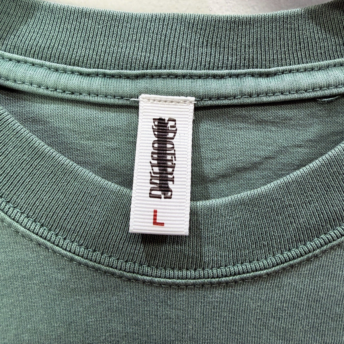 SDouble Mens Sage Green Graphic T-Shirt Vintage Streetwear by L NEW