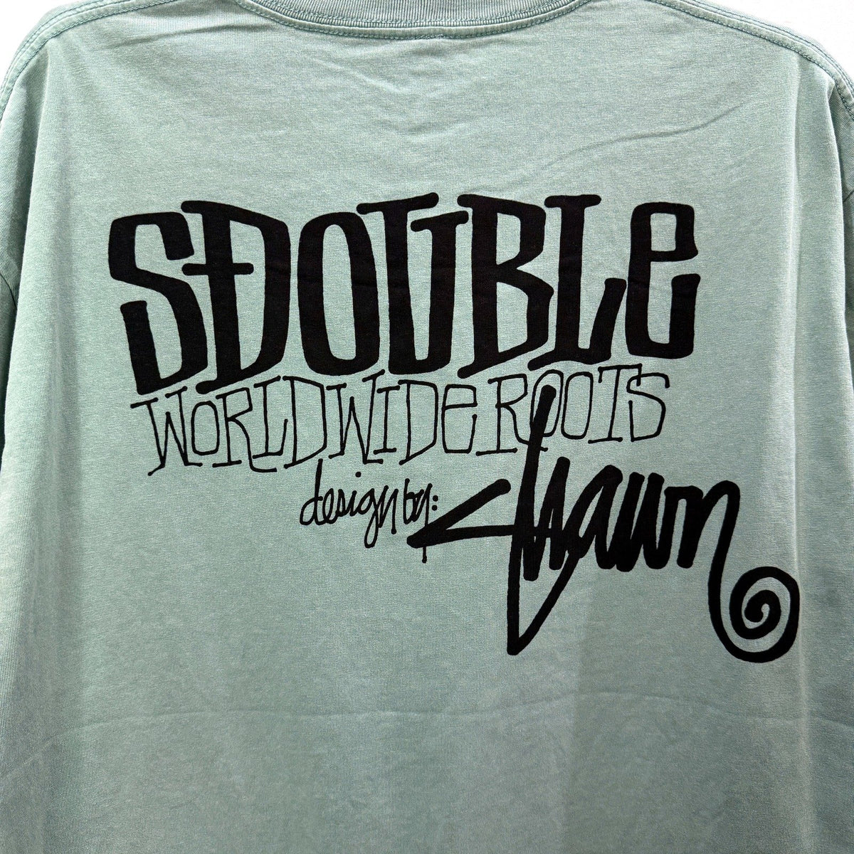 SDouble Mens Sage Green Graphic T-Shirt Vintage Streetwear by L NEW