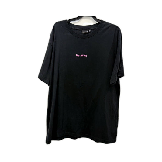 No News Mens Black Graphic T-Shirt by Crew Neck Casual XXL