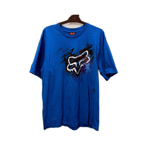 Fox Racing Mens Graphic T-Shirt Royal Blue Vintage XL