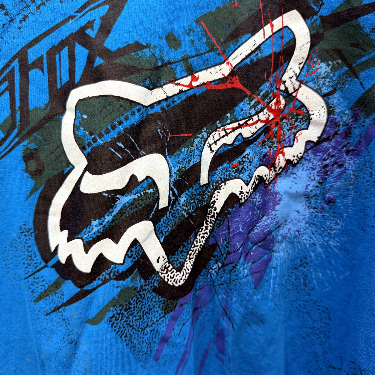 Fox Racing Mens Graphic T-Shirt Royal Blue Vintage XL