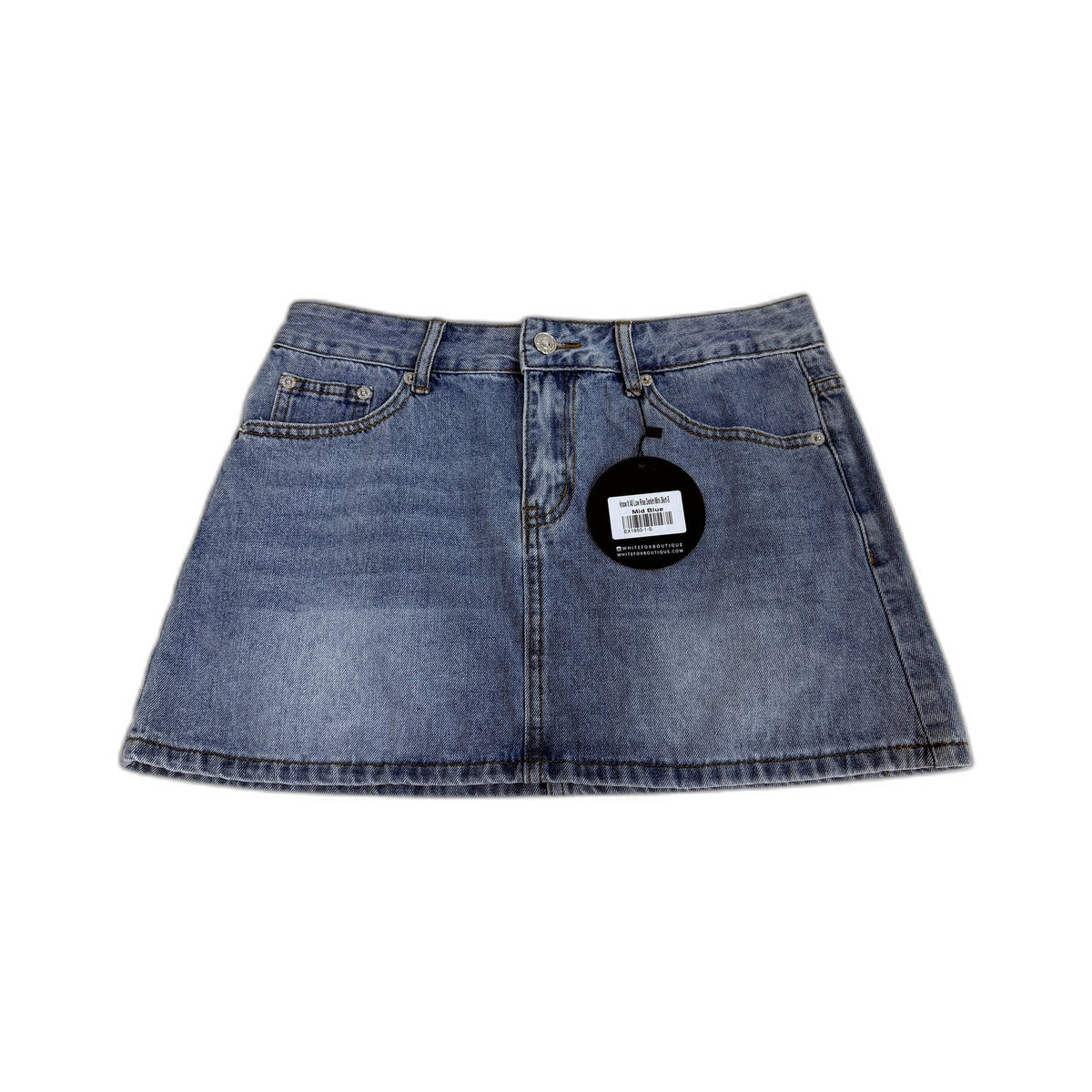 White Fox Womens Mid Blue Low Rise Denim Mini Skirt Size S NEW