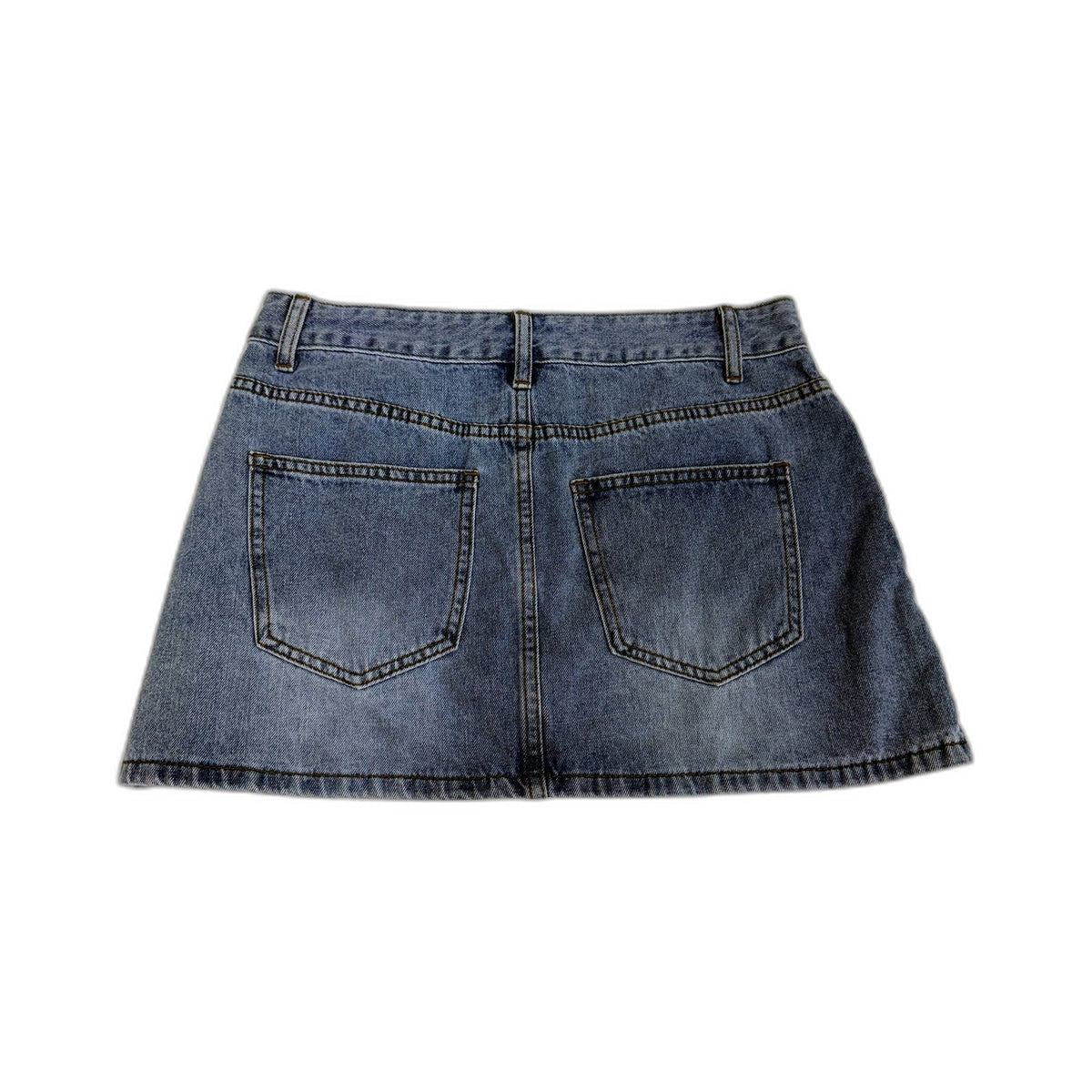 White Fox Womens Mid Blue Low Rise Denim Mini Skirt Size S NEW