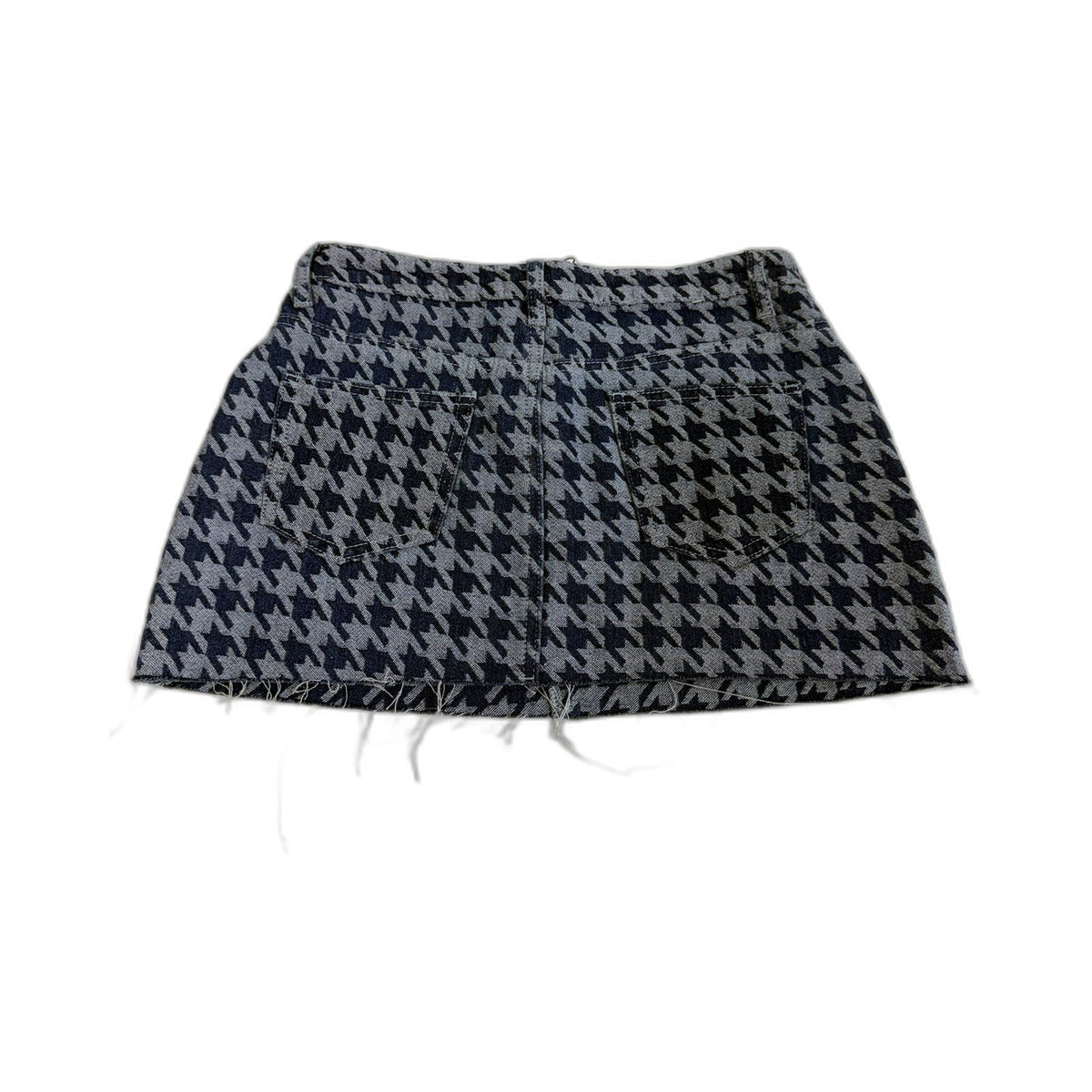 PrettyLittleThing Womens Blue Houndstooth Micro Mini Skirt Size 6 | NEW