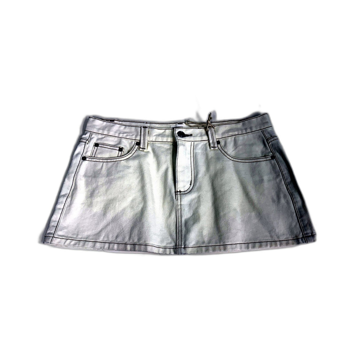 Subtitled Womens White Denim Micro Mini Tube Skirt Size 30 by NEW