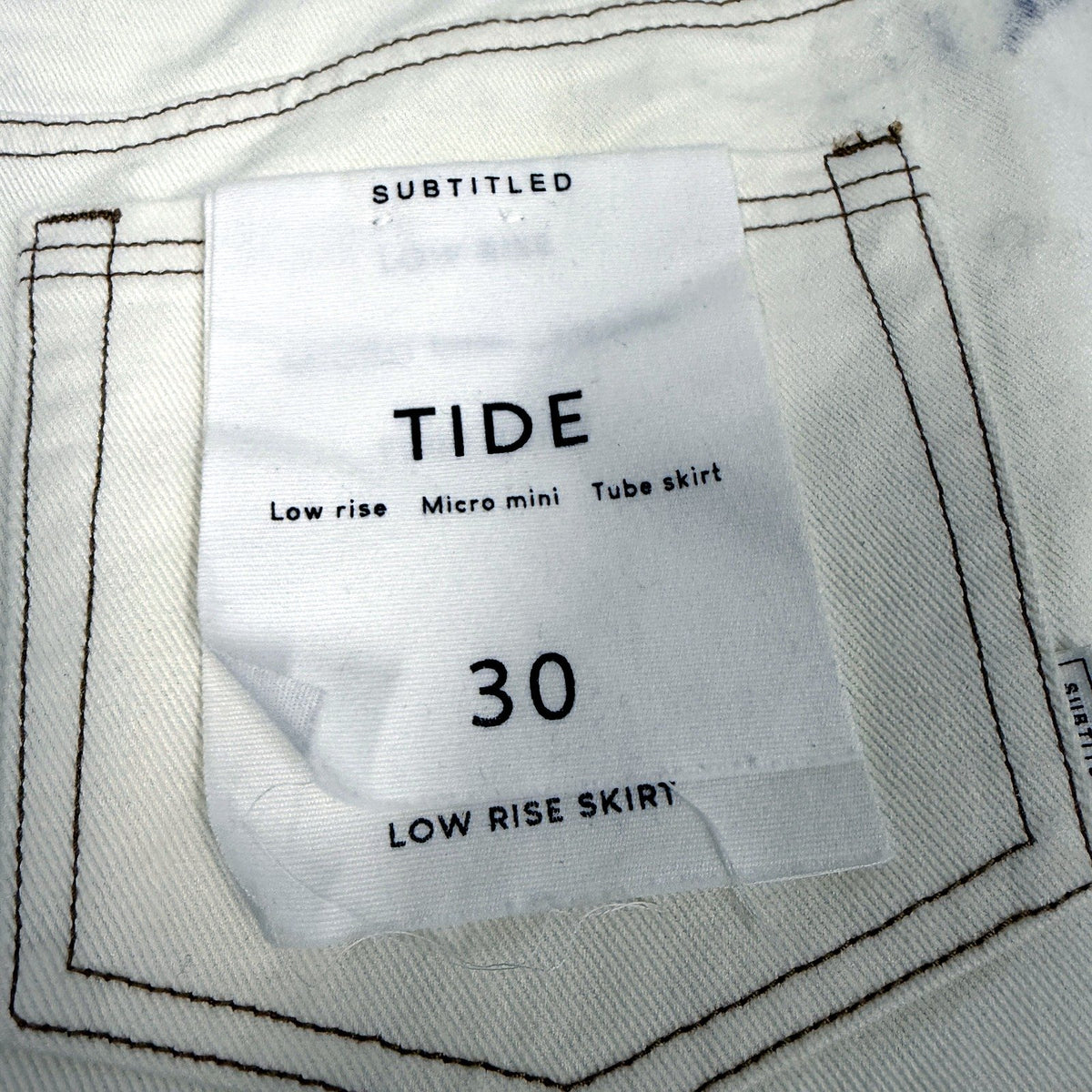 Subtitled Womens White Denim Micro Mini Tube Skirt Size 30 by NEW