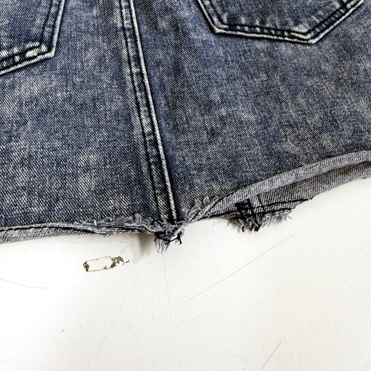 Mooks Womens Denim Mini Skirt Distressed Frayed Vintage Medium Blue Size 12