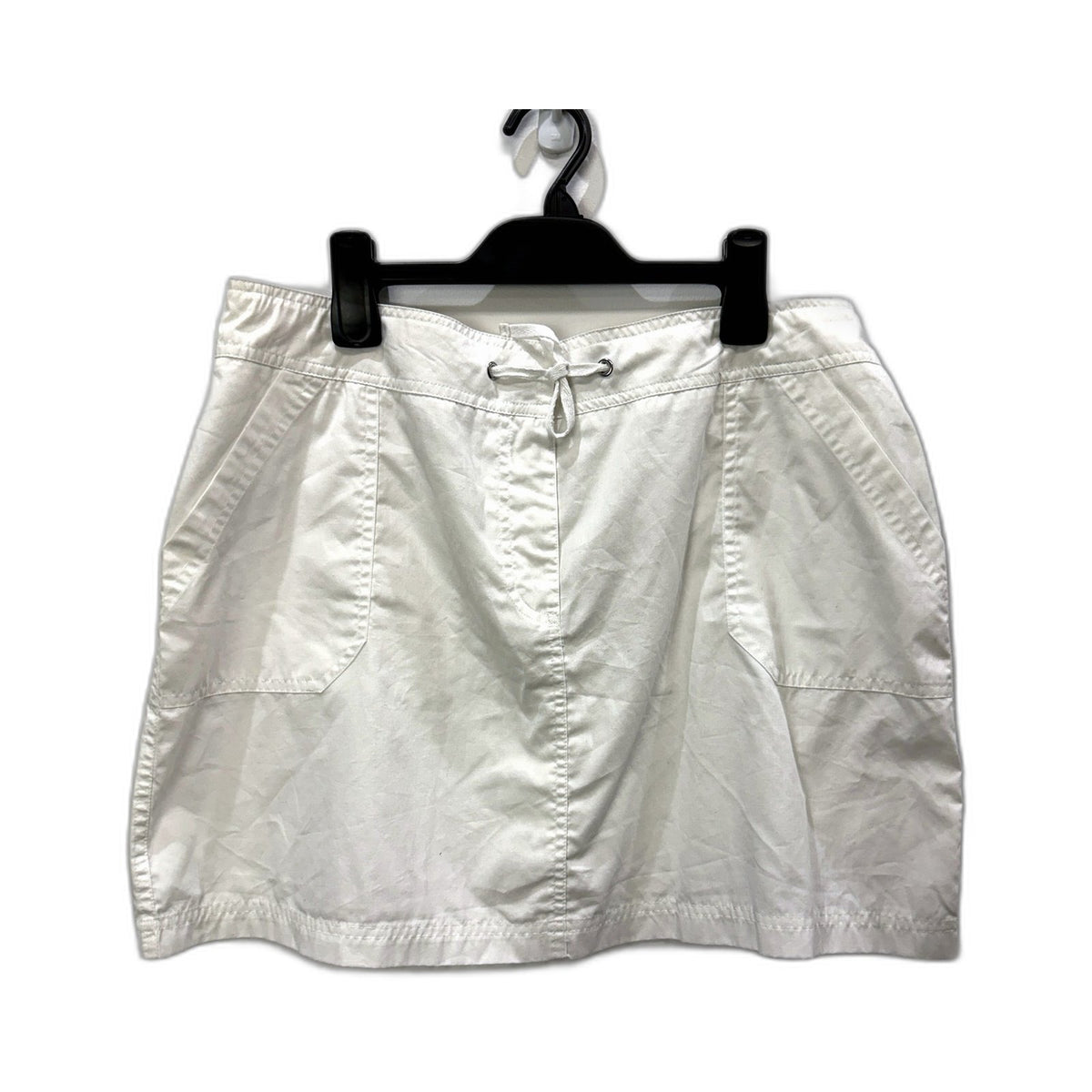 Denimco Womens White Cargo Shorts with Drawstring Pockets by Size 42