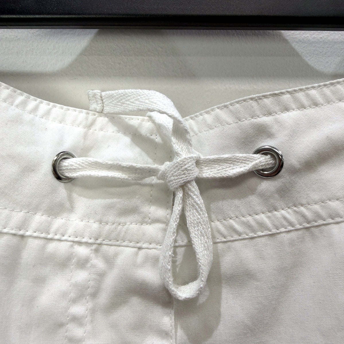 Denimco Womens White Cargo Shorts with Drawstring Pockets by Size 42