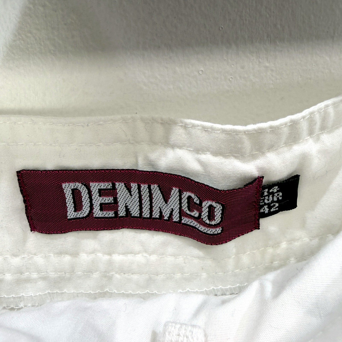 Denimco Womens White Cargo Shorts with Drawstring Pockets by Size 42