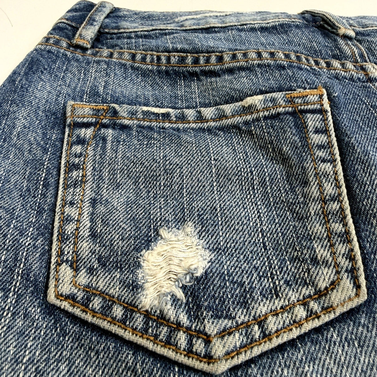 Witchery Womens Denim Mini Skirt Distressed Raw Hem Medium Blue Size 6
