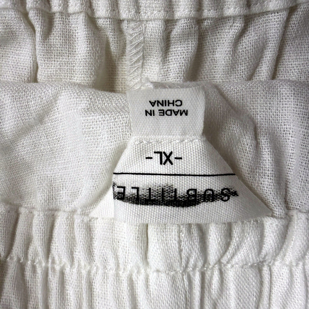 Subtitled Womens Linen Viscose Shorts Off-White Casual XL NEW