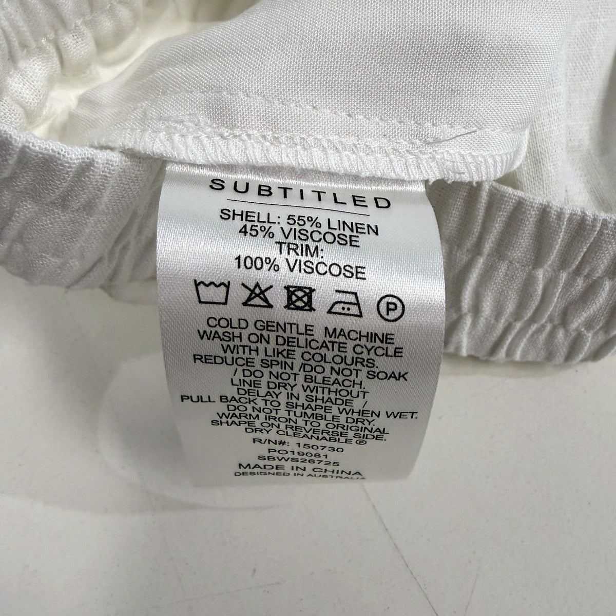 Subtitled Womens Linen Viscose Shorts Off-White Casual XL NEW