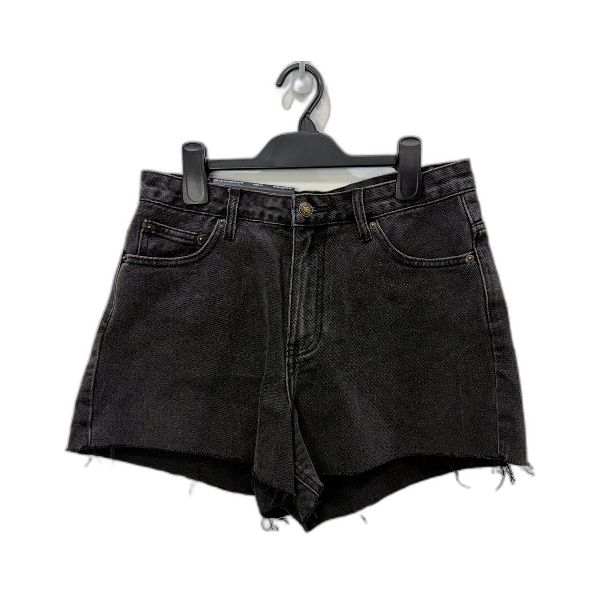 Insight Womens Millie A-Line Black Denim Shorts Size 28 NEW