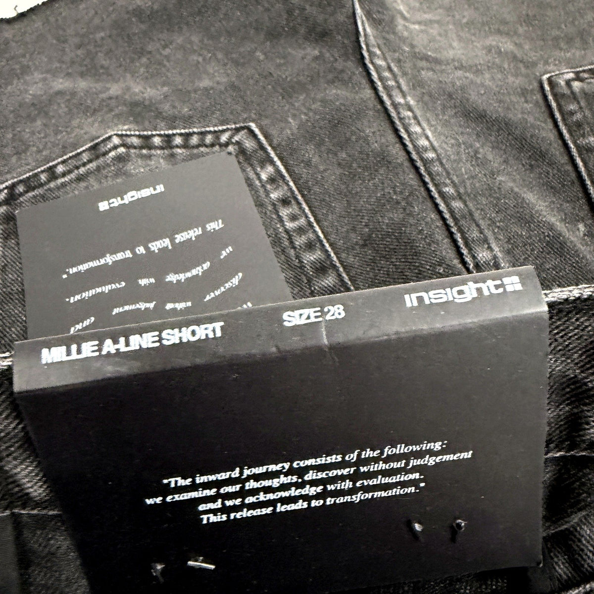 Insight Womens Millie A-Line Black Denim Shorts Size 28 NEW