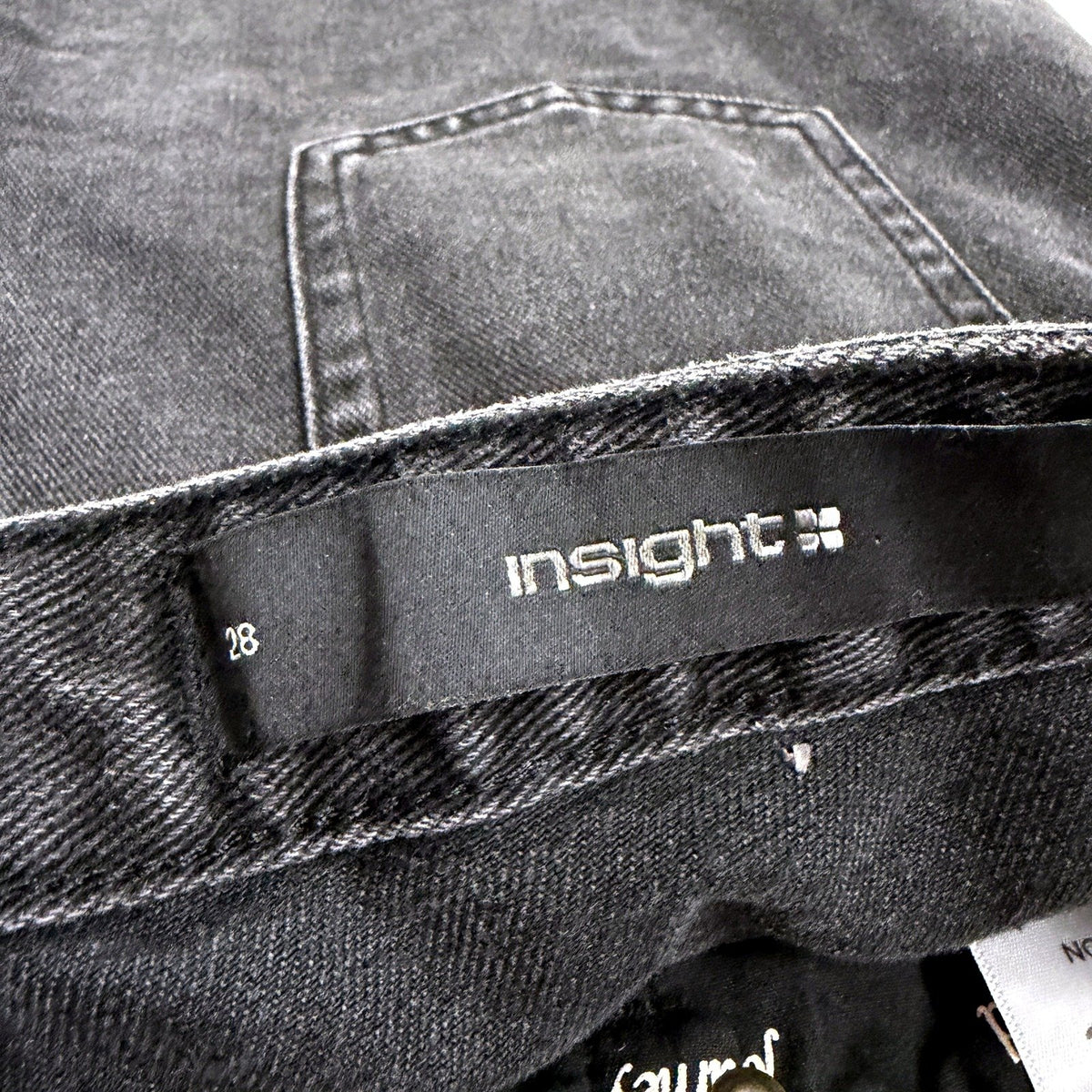 Insight Womens Millie A-Line Black Denim Shorts Size 28 NEW