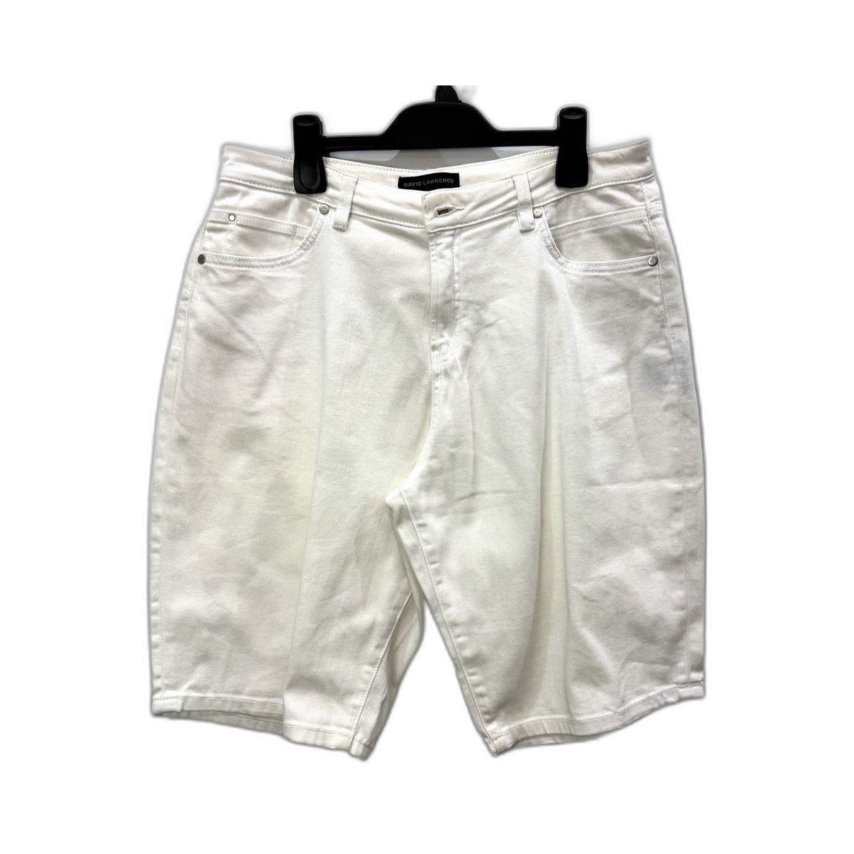 David Lawrence Womens White Denim Shorts by Size 12 Classic Fit