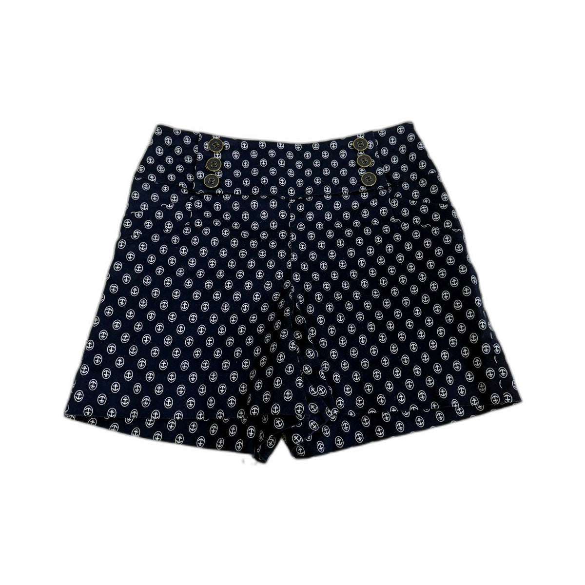 Review Womens Casual Shorts Navy Blue Anchor Print Size 6 NEW